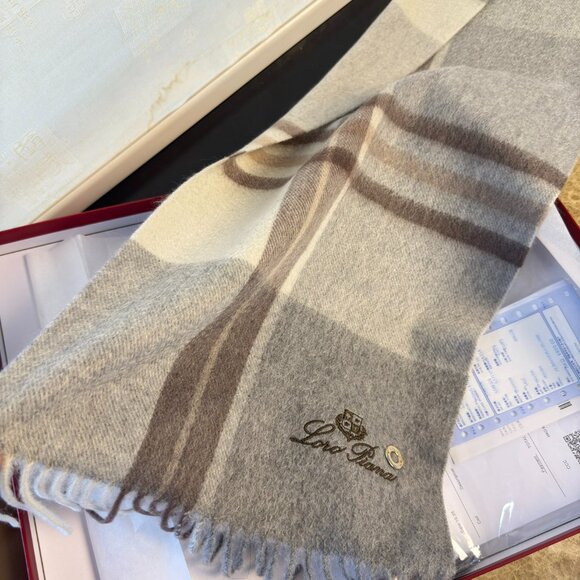 Loro Piana Cashmere Check Scarf - Picture 8 of 9